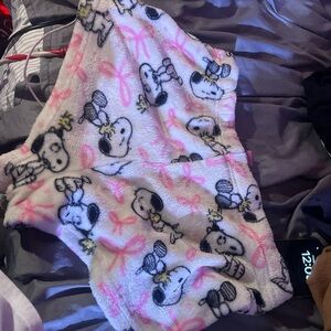Peanuts Snoopy Fleece Shorts with Pink Accents